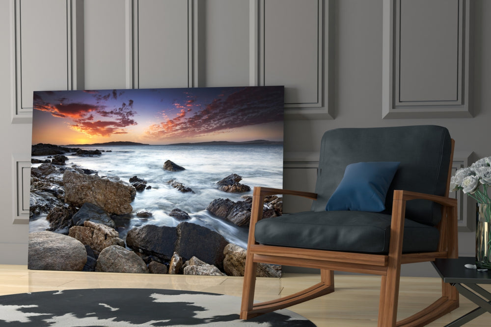 Sea Landscape glass print enhancing a hallway with horizon quiet