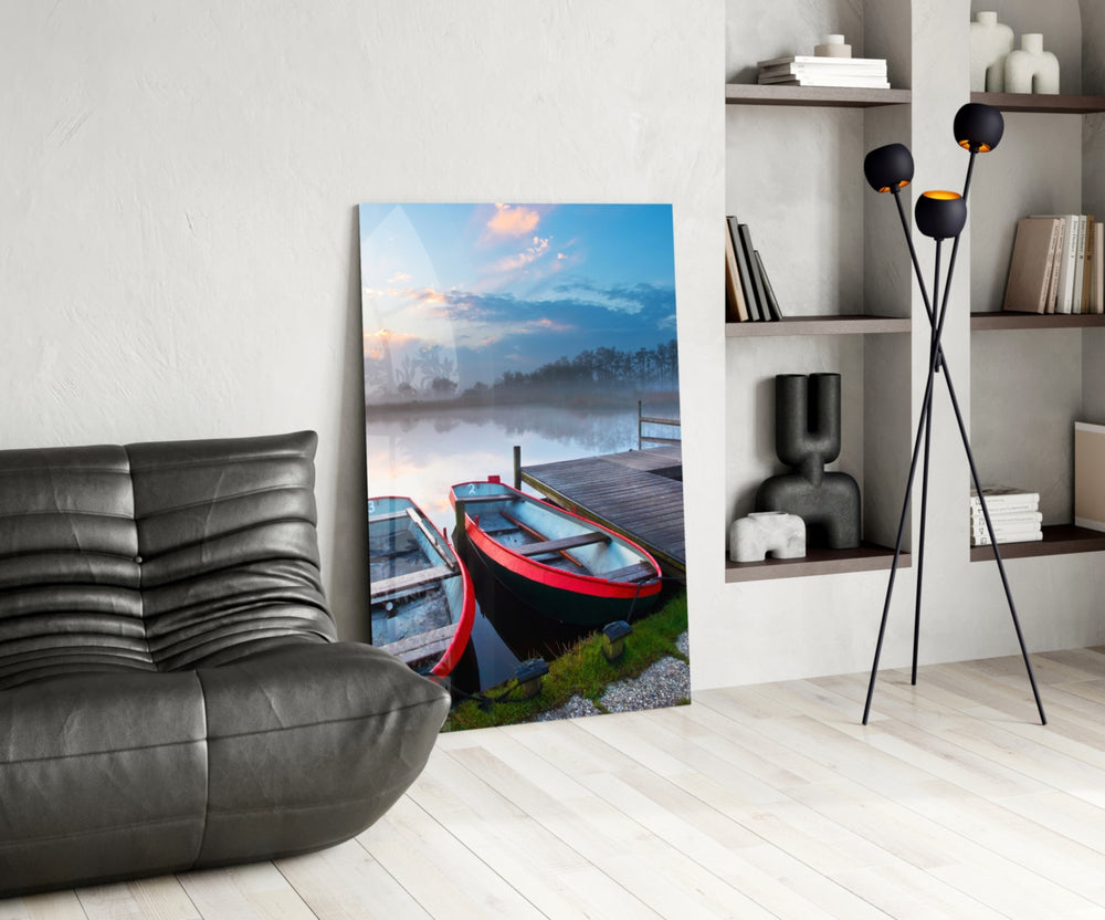 Lake and Boats panel adding retreat energy to a dining area