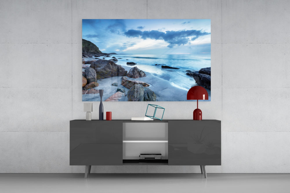 Sea Landscape panel catching soft light to reveal its glassy sheen