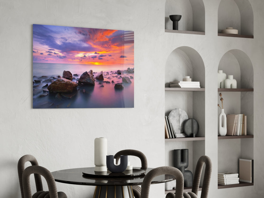 Sunset at Sea panel adding twilight mood to a bedroom
