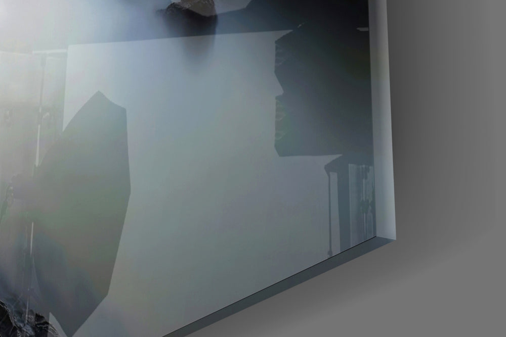 Sunset Landscape artwork anchoring a contemporary wall in dramatic palette
