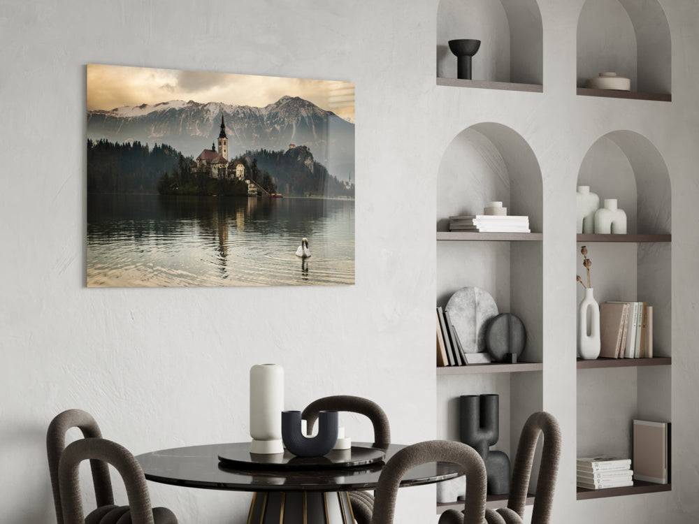 Lake panel adding serene pulse to a bedroom