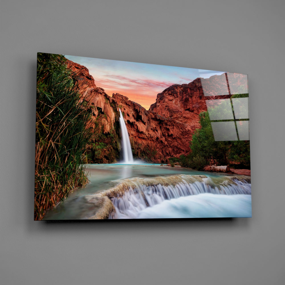 Turquoise oasis panel bringing adventurous warmth to a contemporary living space