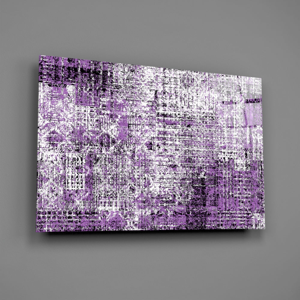 Violet grunge panel bringing imaginative pulse to a contemporary living space