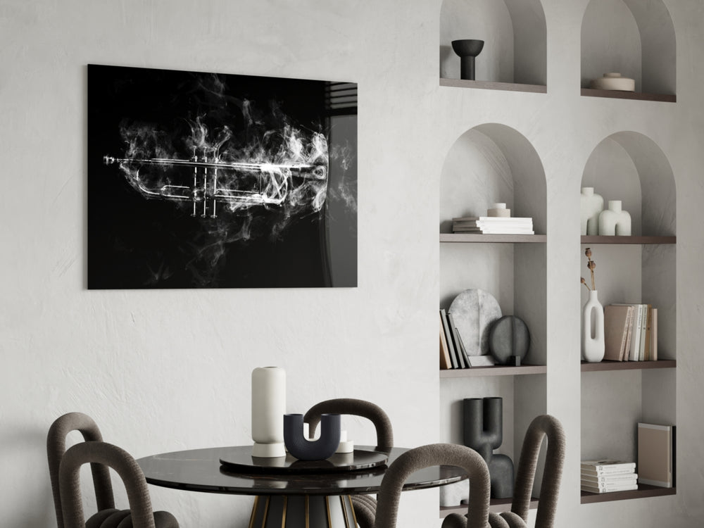 Trumpet panel adding after-hours mood to a lounge