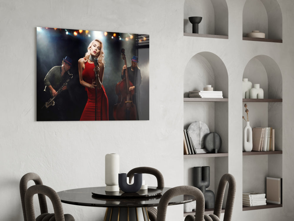 Female Musician panel adding after-hours mood to a lounge