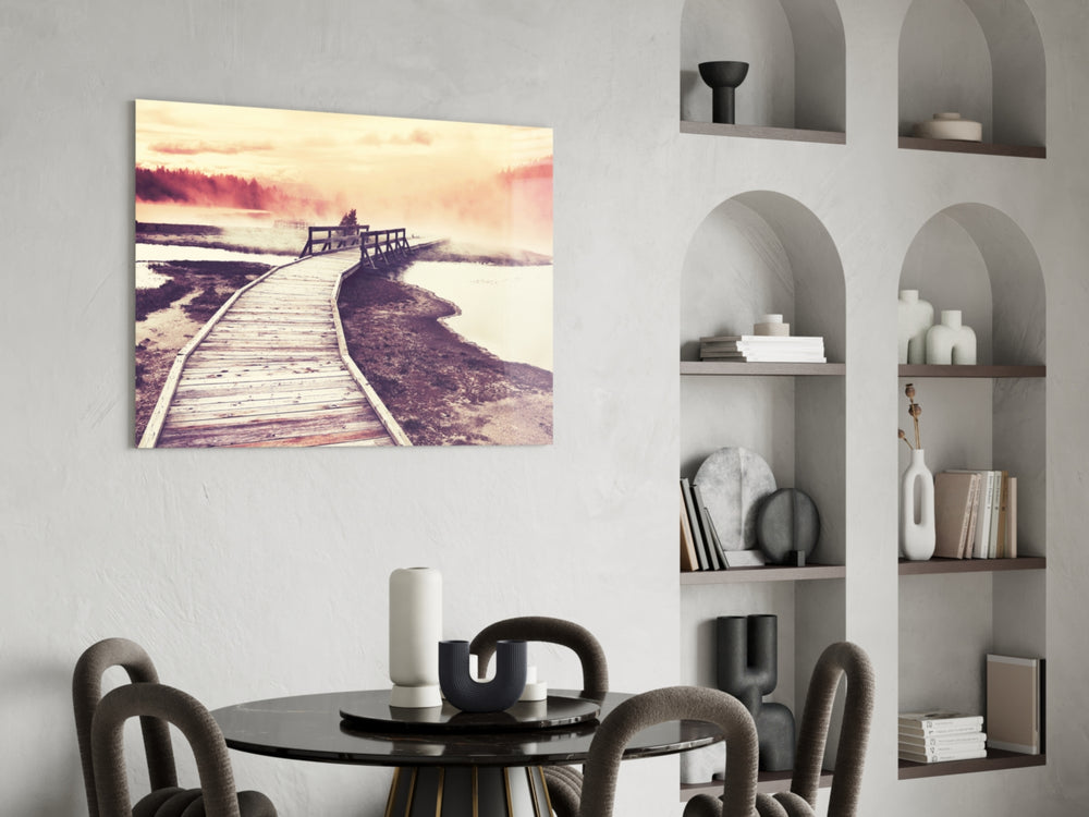 Dock in the Fog panel adding vintage mood to a living room
