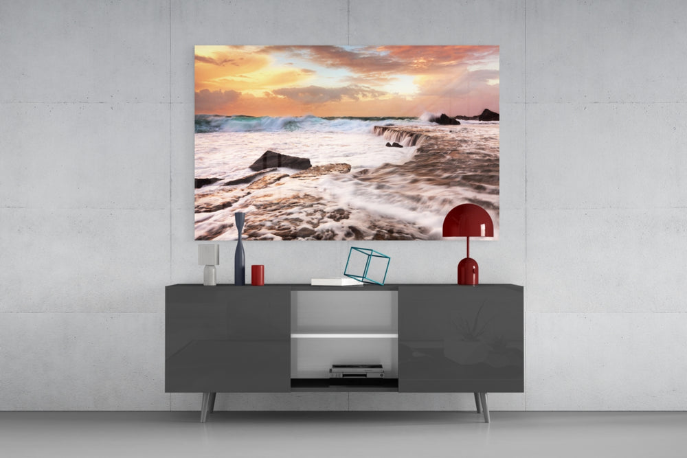 Vicious Waves panel catching warm light to reveal its frothy motion