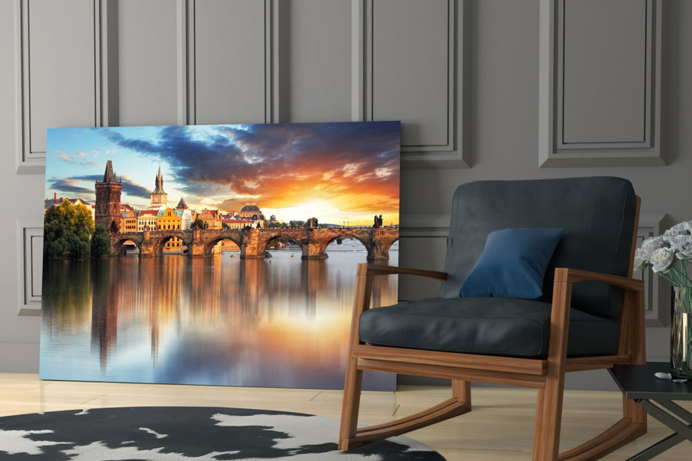 Prague glass print enhancing a hallway with cultural pulse