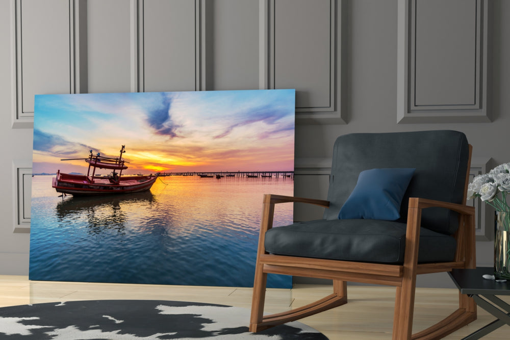 Boat glass print enhancing a hallway with destination pulse