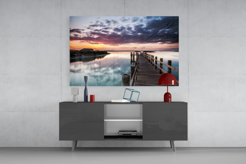 Sunset on the Beach panel catching low light to reveal its violet cloud cover