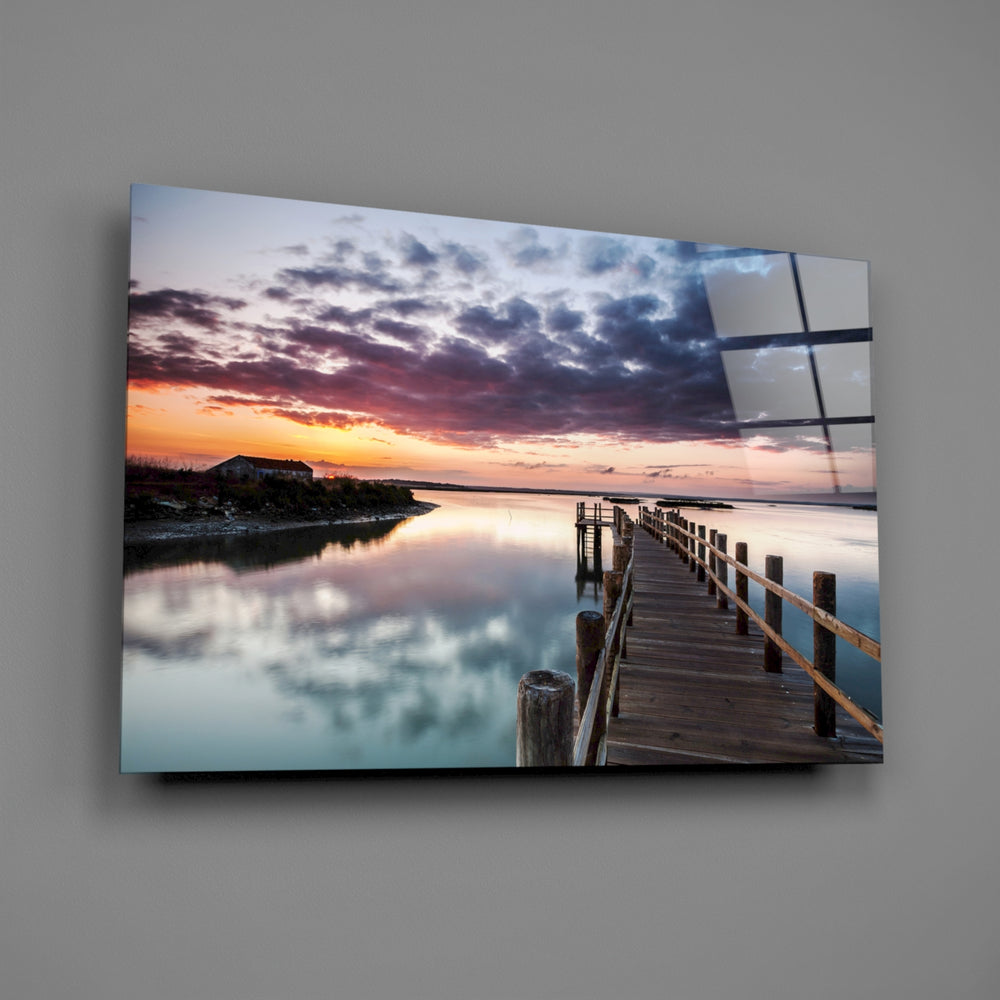 Lagoon jetty panel bringing cinematic mood to a contemporary living space
