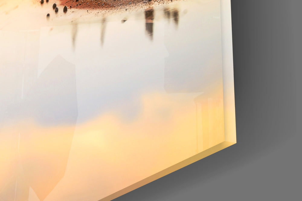Ship On The Beach artwork anchoring a maritime-themed wall in warm palette