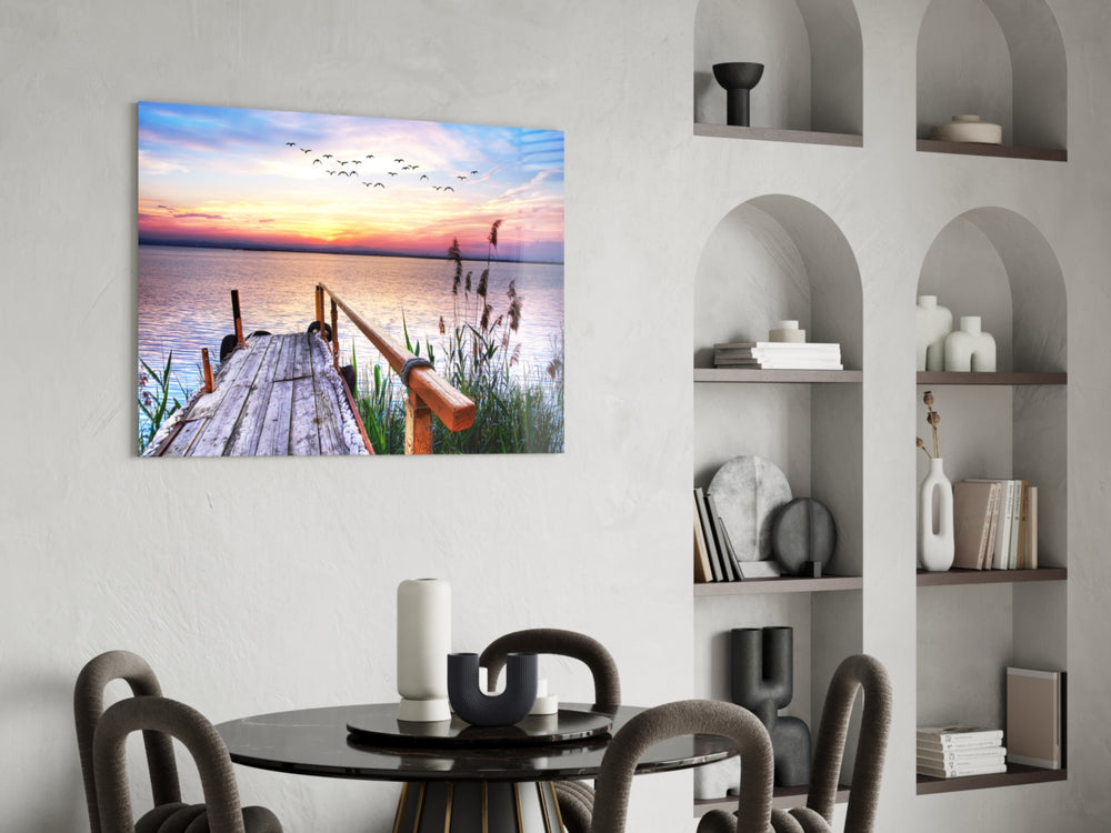 Dock panel adding retreat calm to a living room