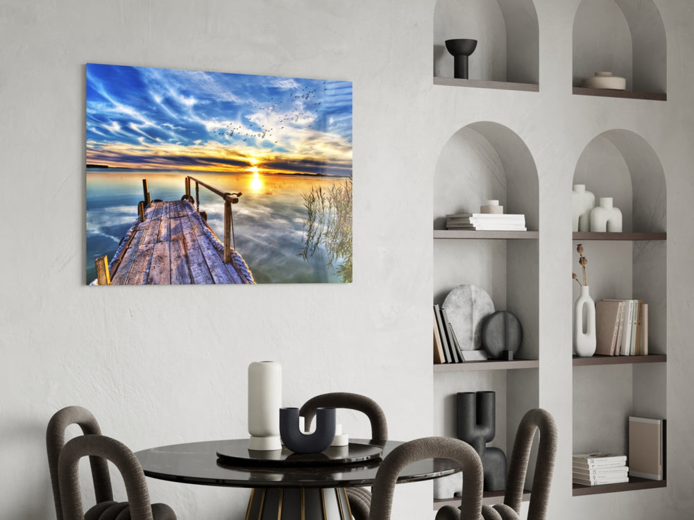Dock panel adding twilight calm to a bedroom