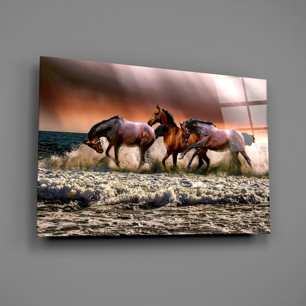Beach gallop panel bringing kinetic energy to a contemporary living space
