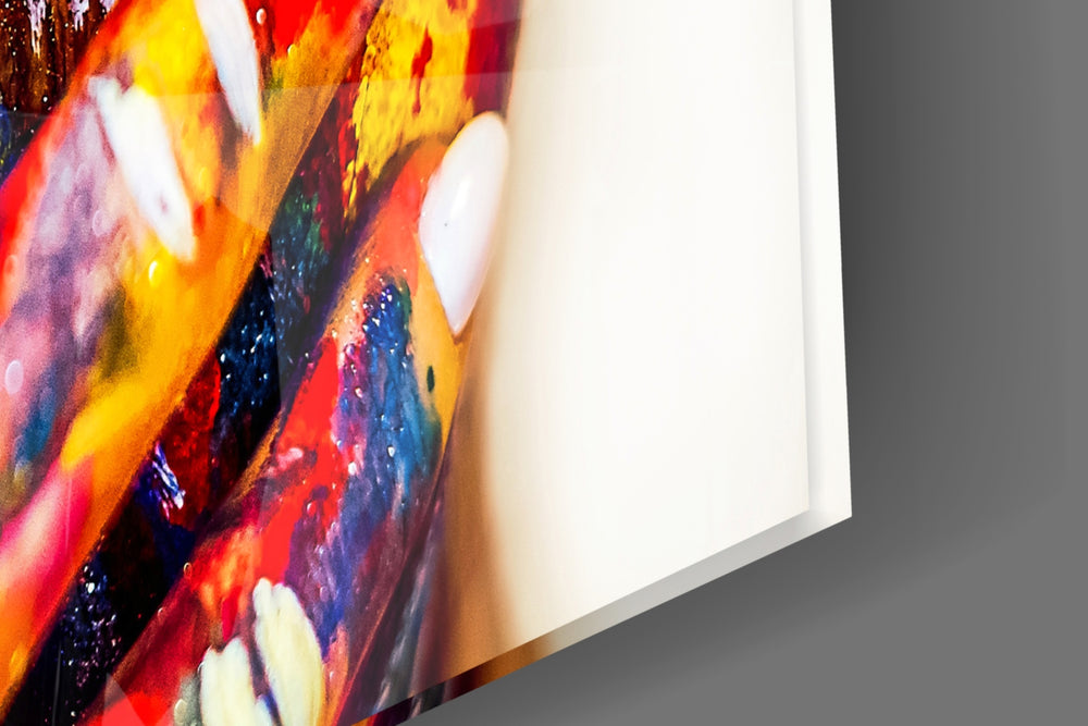 Woman Portrait artwork anchoring a contemporary wall in bold palette