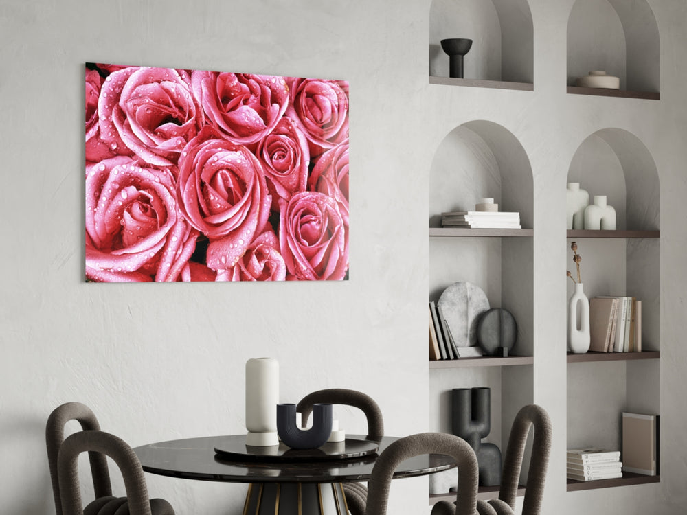 Pink Rose panel adding poetic grace to a dressing area