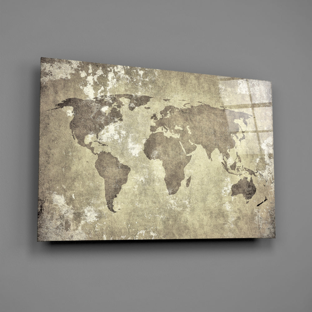 Vintage map panel bringing explorer presence to a contemporary living space