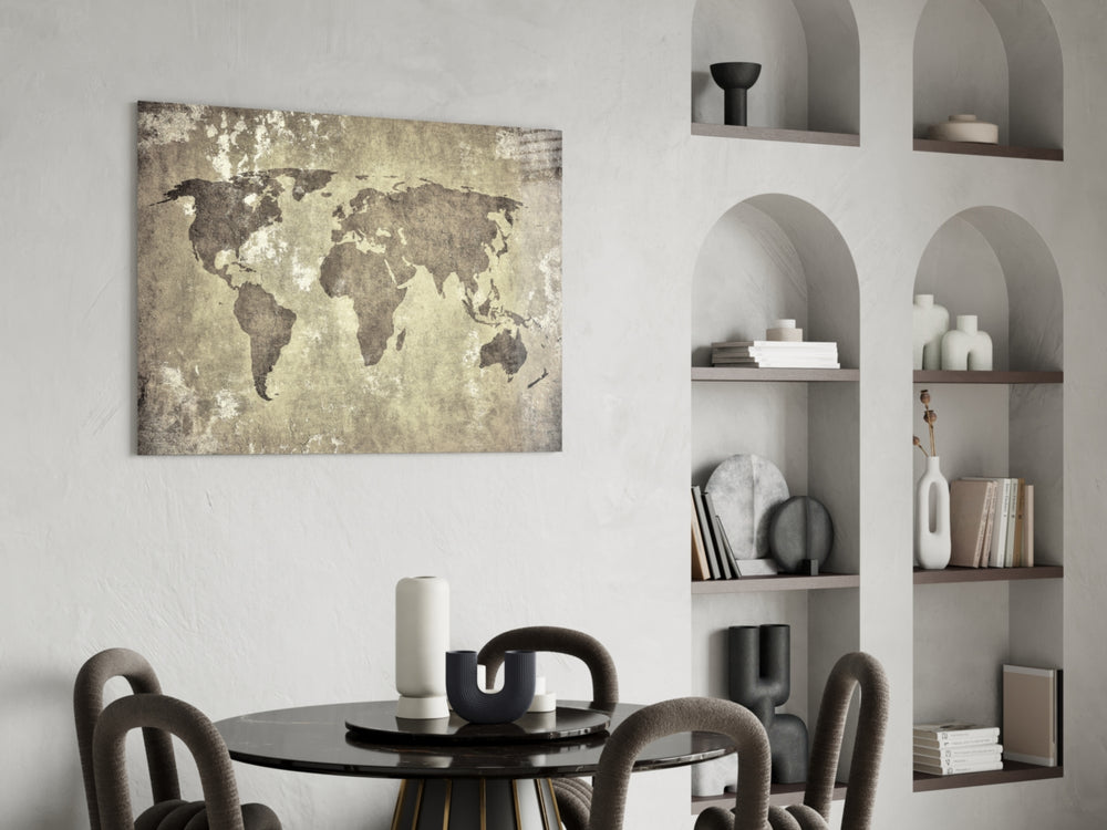 World Map panel adding cartographic pulse to an office