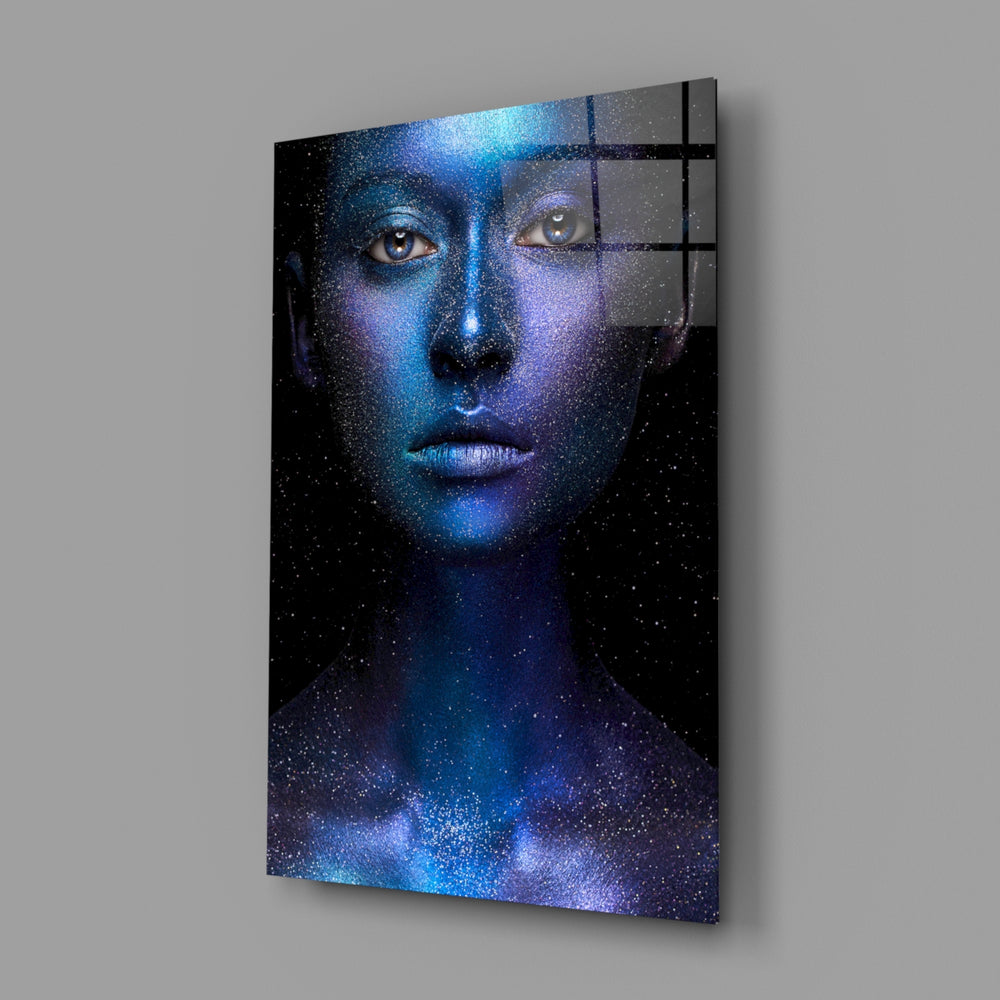 Cosmic blue portrait bringing celestial mood to a contemporary living space