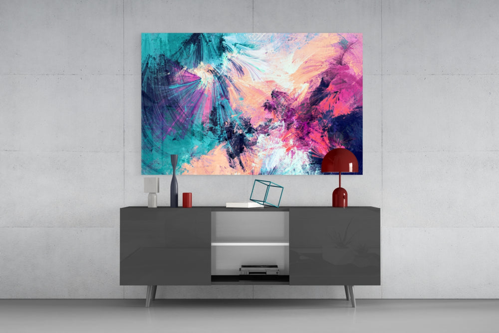Abstract panel catching daylight to reveal its expressive brushwork