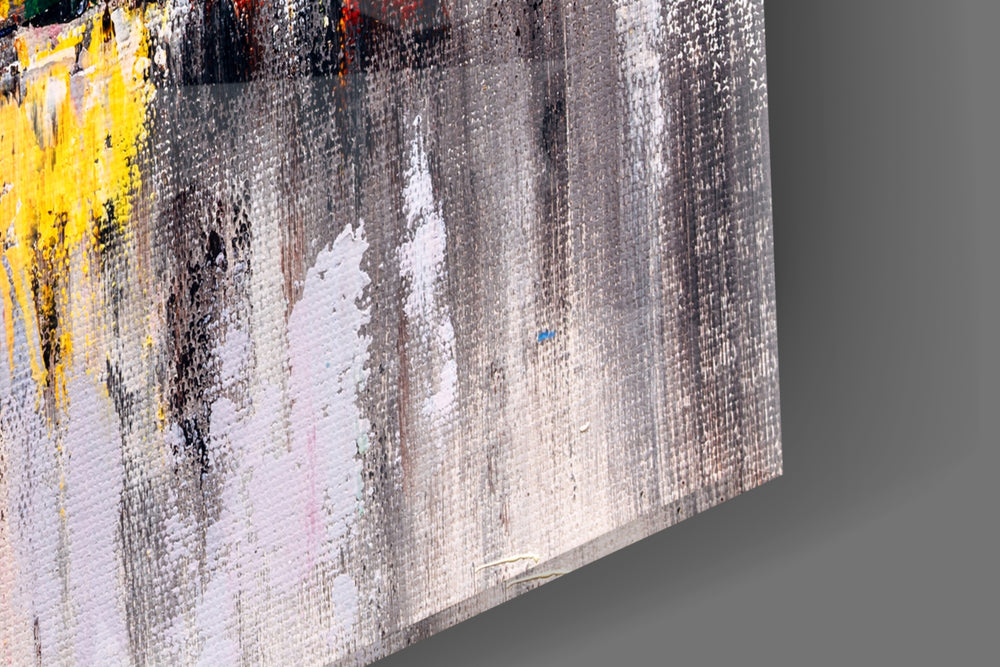 Abstract City artwork anchoring an entryway with urban palette