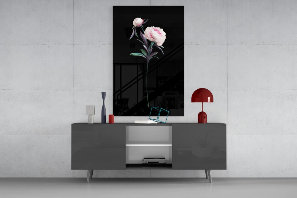 Flower panel catching soft light to reveal its blush tones