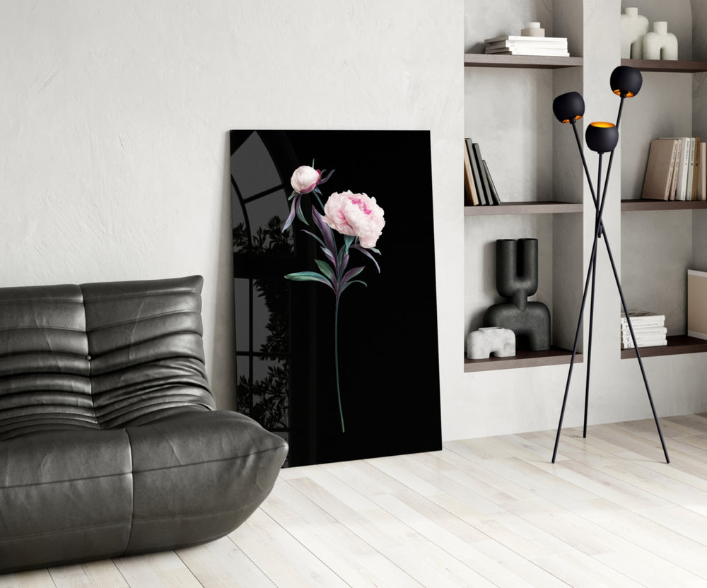 Flower panel adding feminine grace to a dressing area