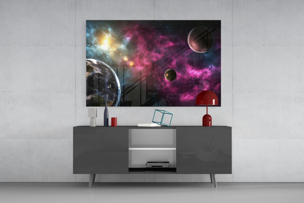 Space panel catching low light to reveal its nebula drift