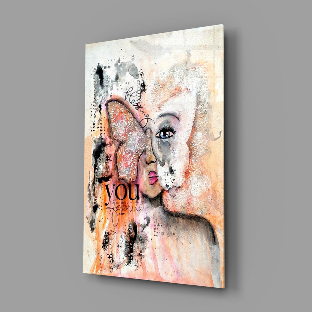 Butterfly collage portrait bringing tender mood to a contemporary living space