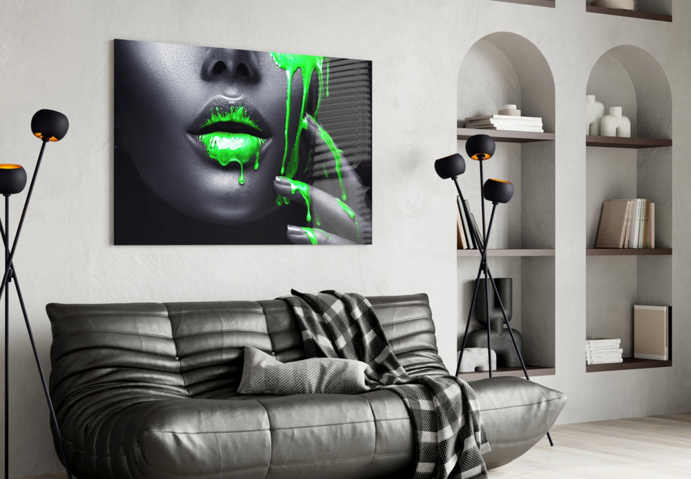 Women's glass wall art styled in a creative studio