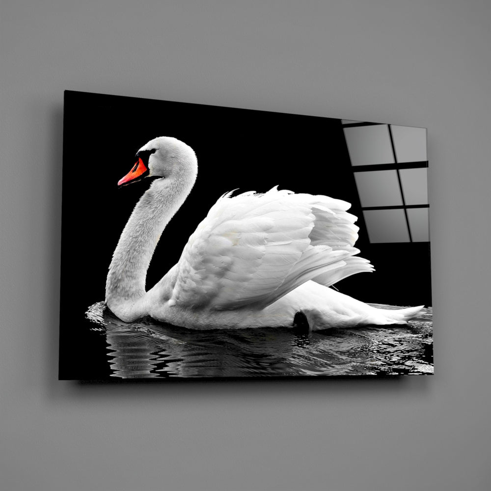 White swan panel bringing serene elegance to a contemporary living space