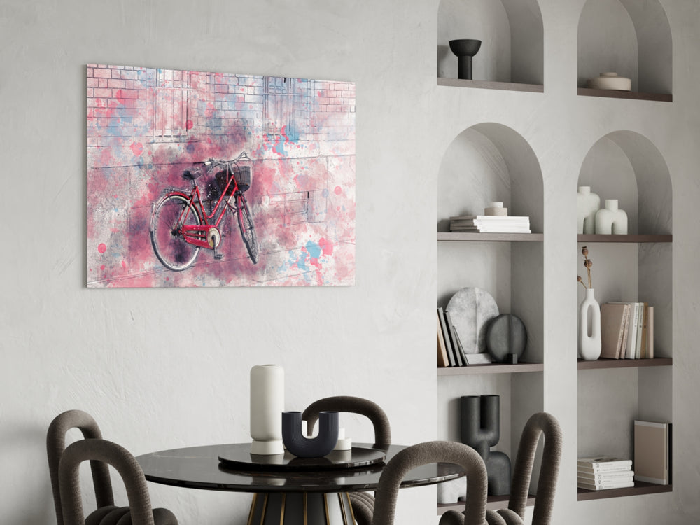 Illustration Bicycle panel adding cosmopolitan taste to a lounge