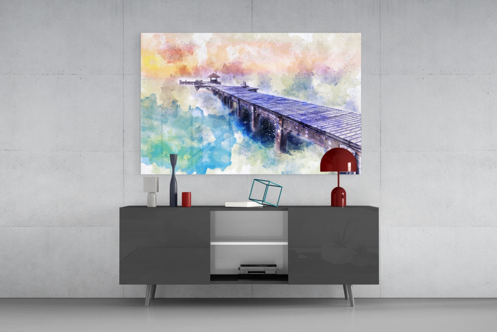 Illustration Dock panel catching daylight to reveal its watercolor cloud