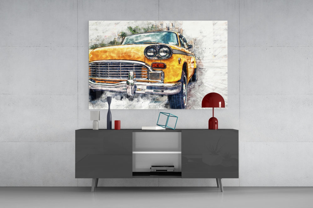 Classic Vintage Automobile Glass Wall Art