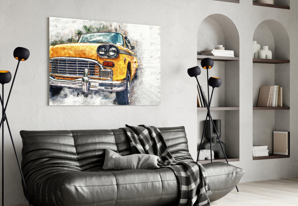 Classic Vintage Automobile Glass Wall Art
