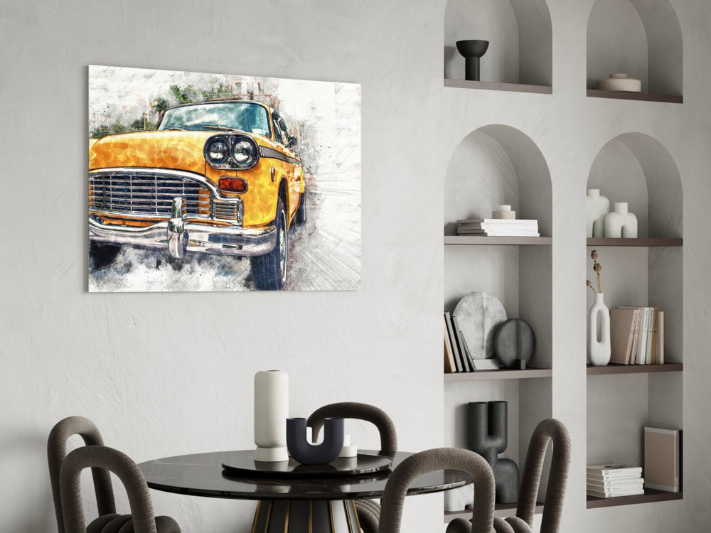 Classic Vintage Automobile Glass Wall Art