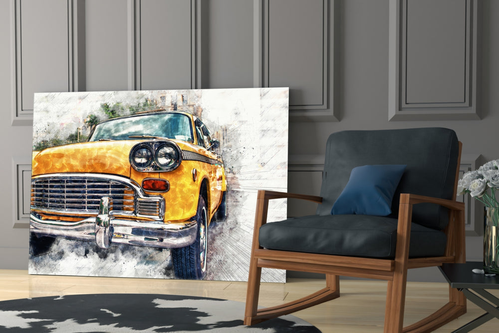 Classic Vintage Automobile Glass Wall Art
