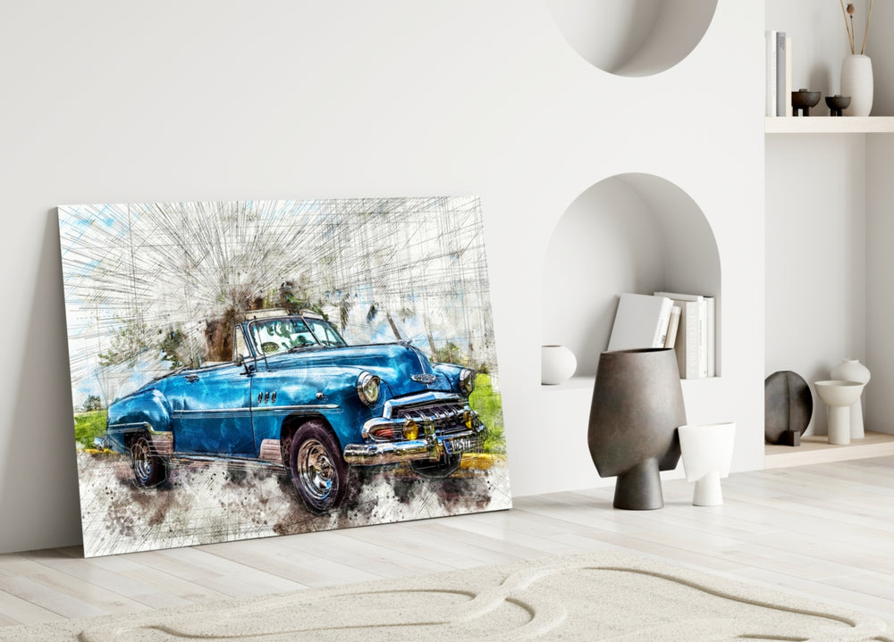 Classic Vintage Automobile Glass Wall Art
