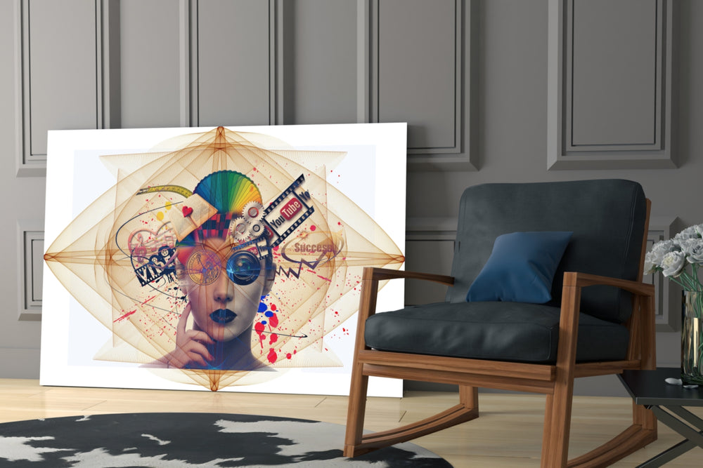 Online glass print enhancing a hallway with statement focal point