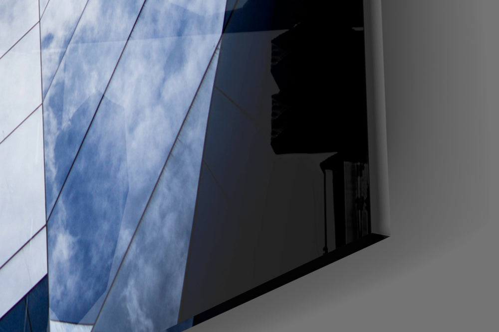 Geometric Architecture artwork anchoring a contemporary wall in moody palette