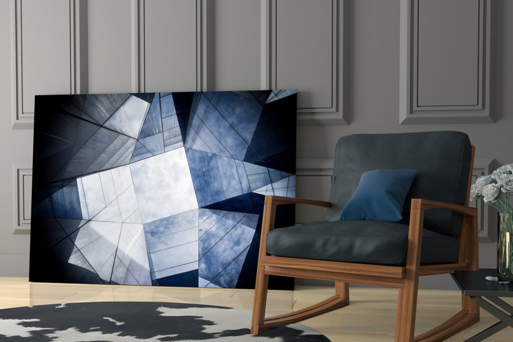 Geometric Architecture glass print enhancing a hallway with cathedral drama