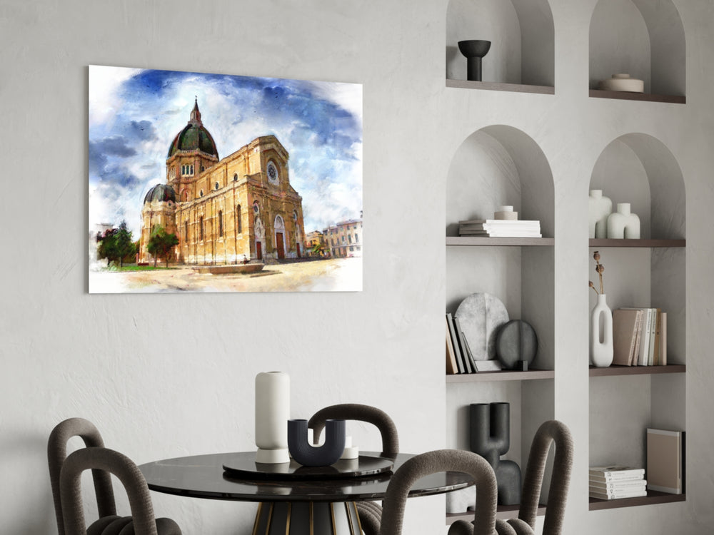 Historical Building panel adding cosmopolitan taste to a living room