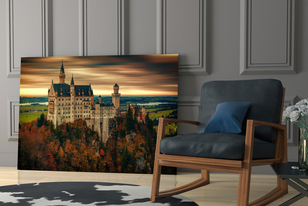 Castle glass print enhancing a hallway with horizon poetry