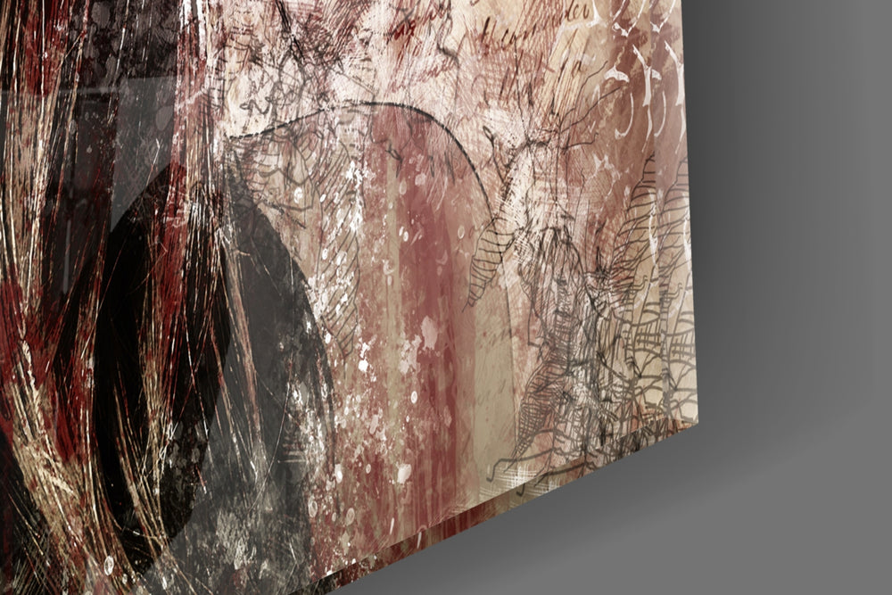 Girl in Retro Hat artwork anchoring a romantic-themed wall in warm palette