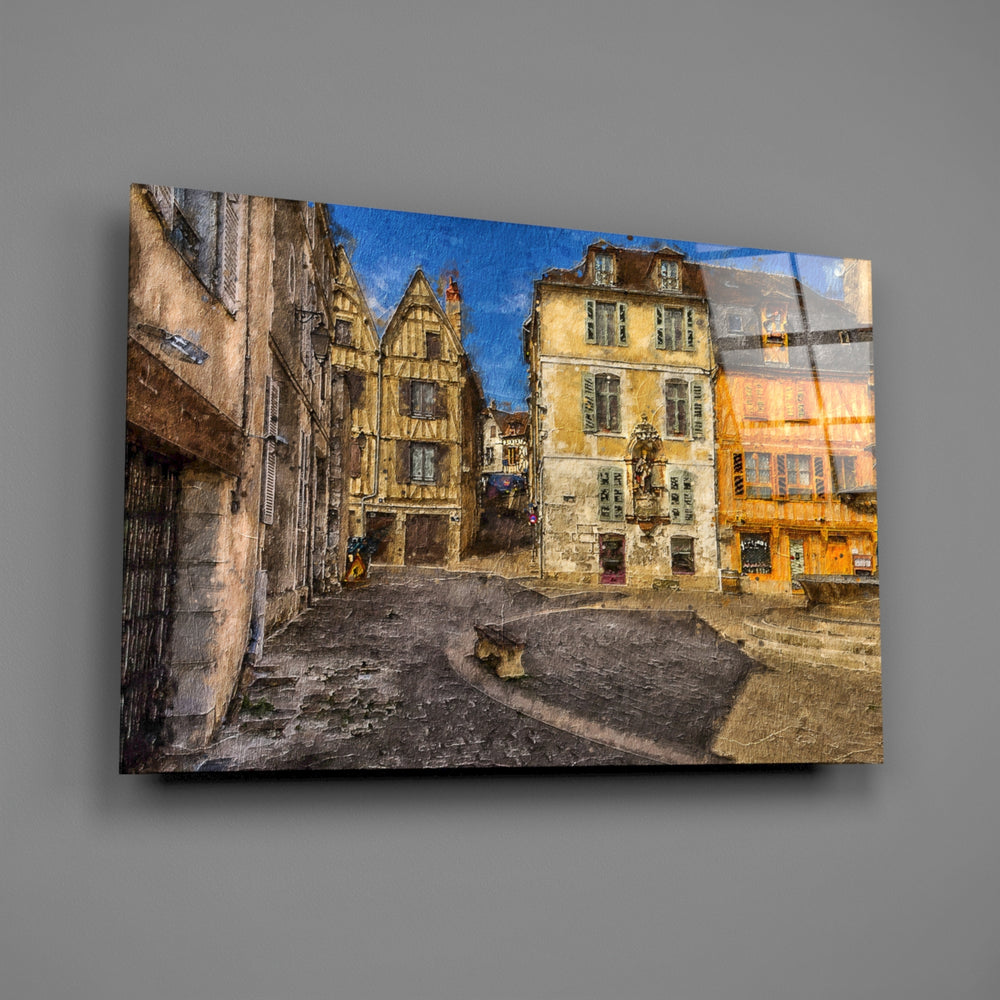 European old-town panel bringing storybook mood to a contemporary living space