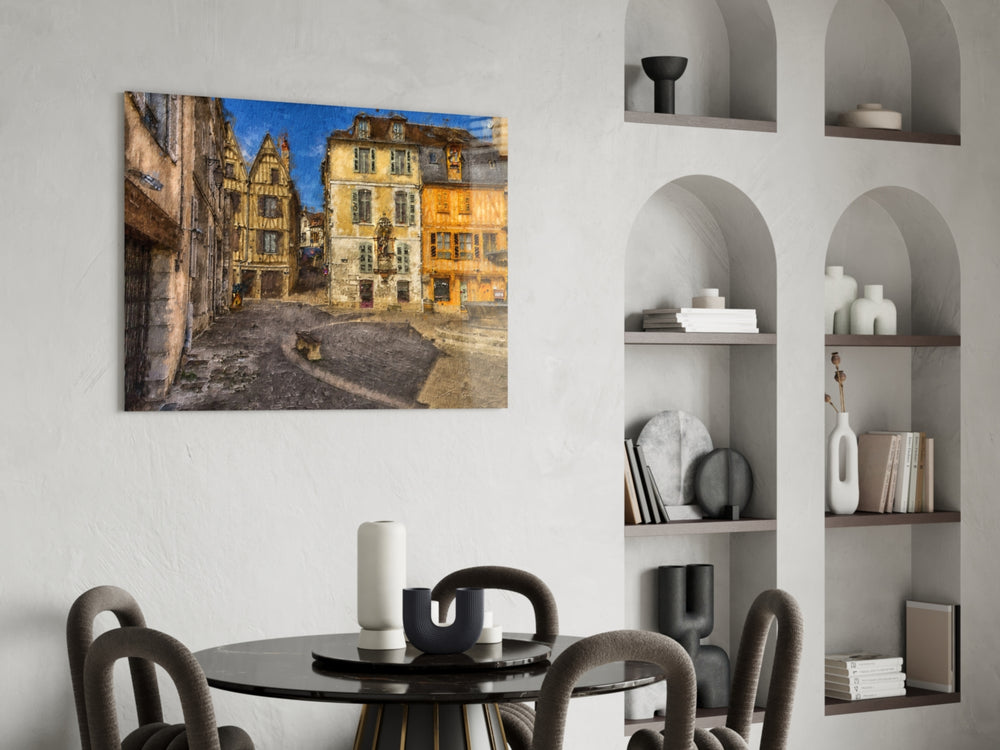 Medieval Square panel adding travel memory to a study