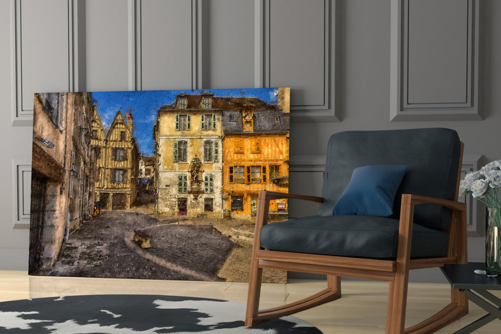 Medieval Square glass print enhancing a hallway with cultural pulse