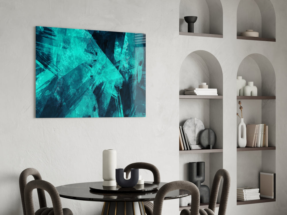 Green Abstract Pattern panel adding after-dark mood to a lounge